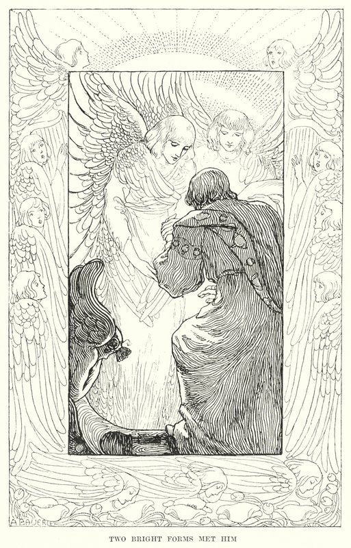 Two bright forms met him by Amelia M. (attr.to) Bowerley or Bauerle