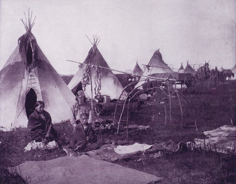 An encampment of Sioux Indians, Dakota by American Photographer (after)
