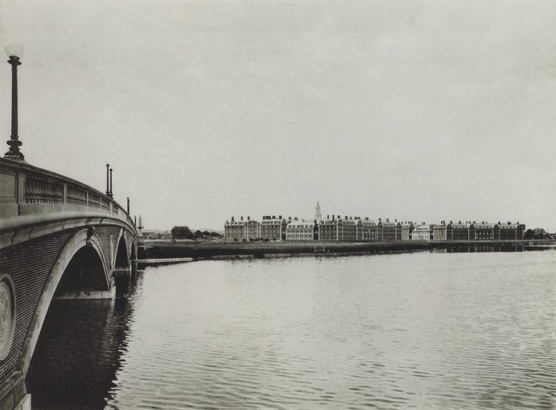 Harvard University: John W Weeks Bridge and Graduate School of Business Administration by American Photographer (after)