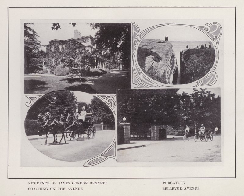 Newport, Rhode Island: Residence of James Gordon Bennett; Purgatory; Coaching on the Avenue; Bellevue Avenue by American Photographer (after)