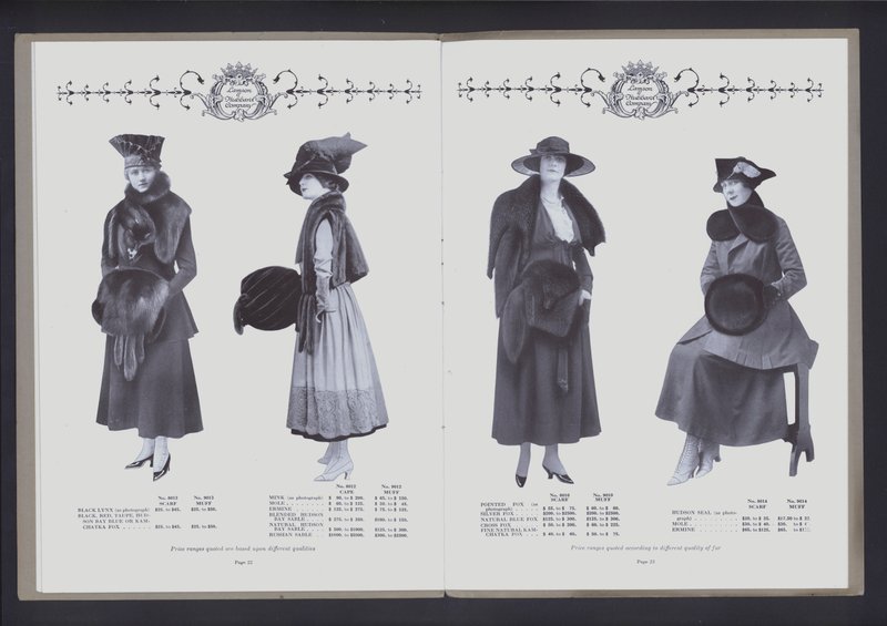 Two-page spread from The Theater of Fur Fashion by American Photographer (after)