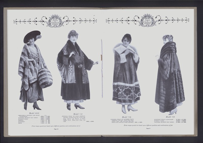 Two-page spread from The Theater of Fur Fashion by American Photographer (after)