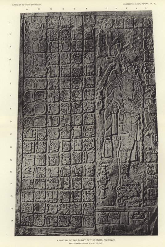 A portion of the tablet of the cross, Palenque by American Photographer