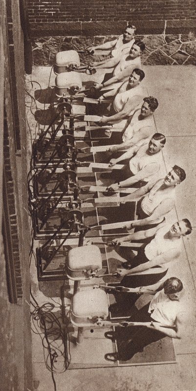 Electrical vibrator machines for keeping fit and losing weight by American Photographer
