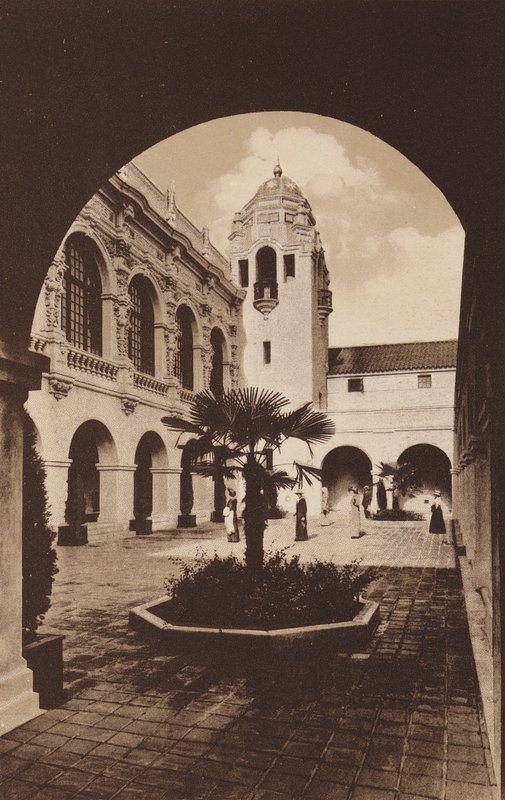 San Diego: Patio of Southern California Counties Building, Panama-California Exposition by American Photographer
