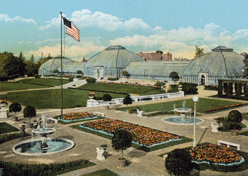Sunken Gardens and Conservatory, Washington Park by American Photographer