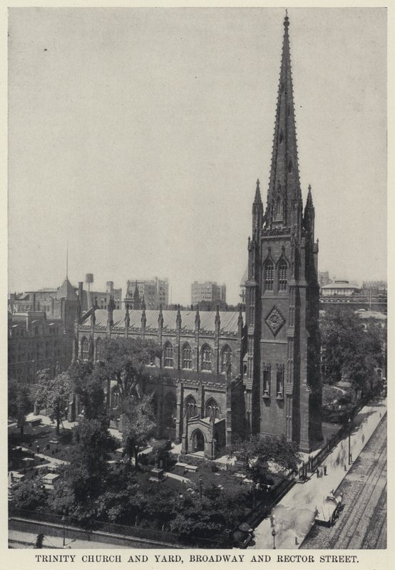 Trinity Church and Yard, Broadway and Rector Street by American Photographer
