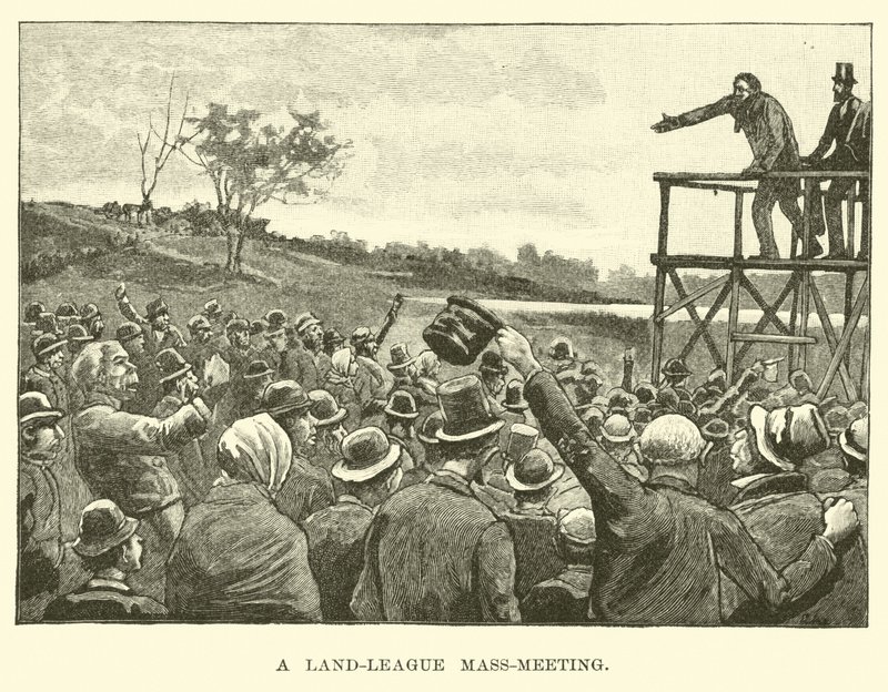 A Land-League Mass-Meeting by American School