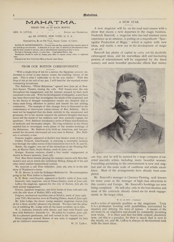 A New Star, Frederick Bancroft by American School