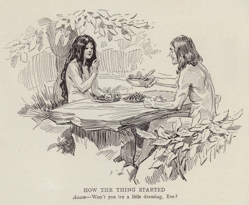 Adam and Eve in the Garden of Eden by American School