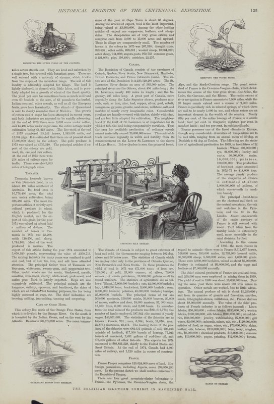 Brazilian Silkworm Exhibit in Machinery Hall, Centennial Exposition, Philadelphia, Pennsylvania, USA by American School