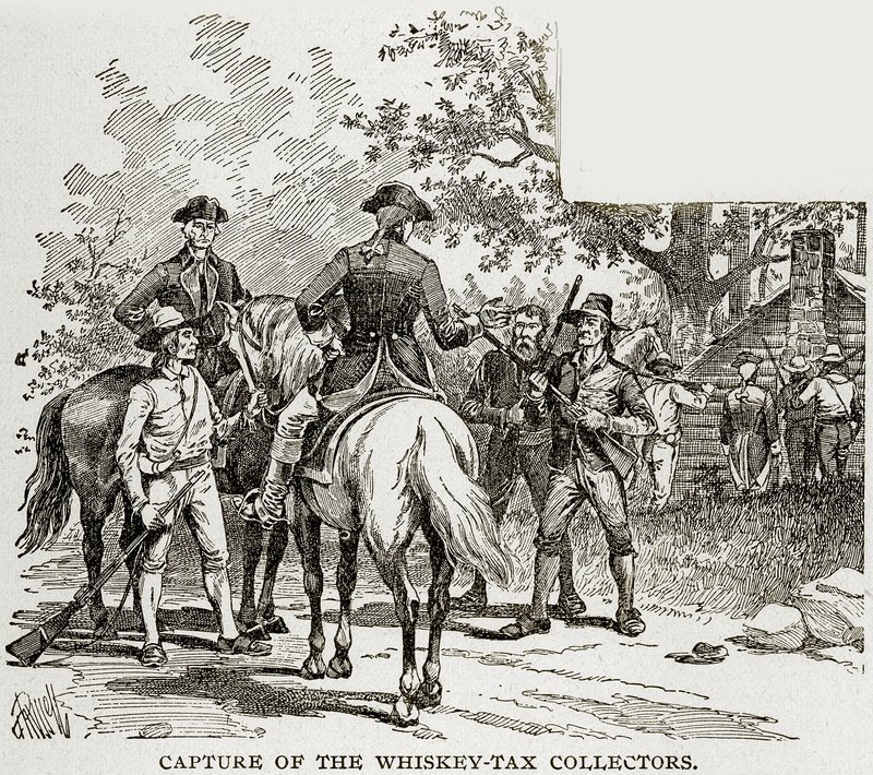 Capture of the Whiskey-Tax Collectors, illustration from Columbus and Columbia, c.1893 by American School