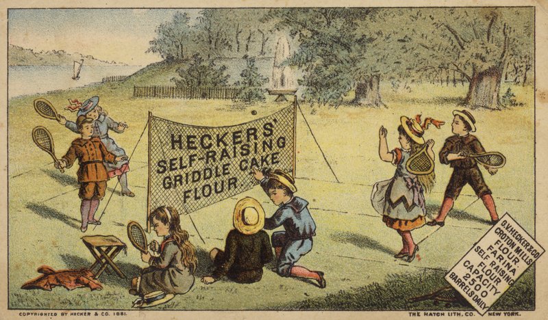 Children Playing Racquetball, Advertising Flour by American School