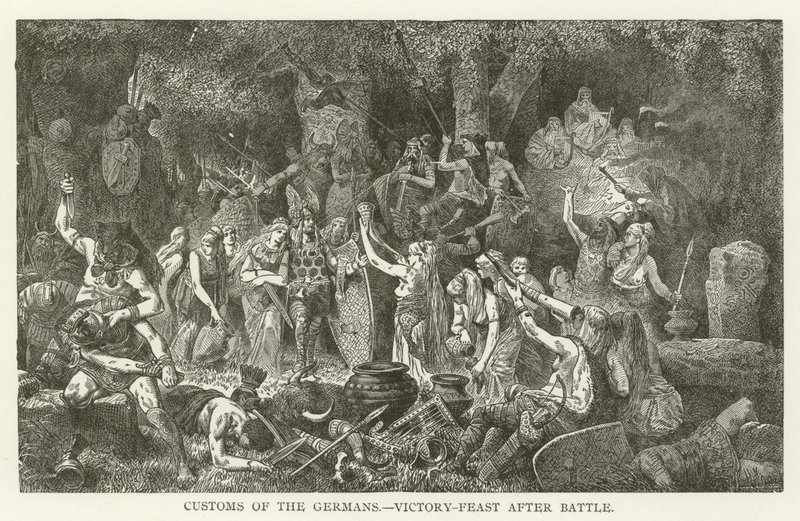 Customs of the Germans: Victory-Feast After Battle by American School