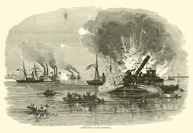 Destruction of the Westfield, January 1863 by American School