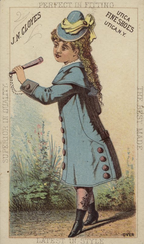 Girl in Blue Coat and Boots by American School