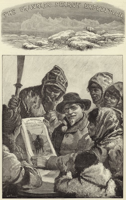 Lieutenant Schwatka Showing the Esquimaux the Illustrated London News by American School