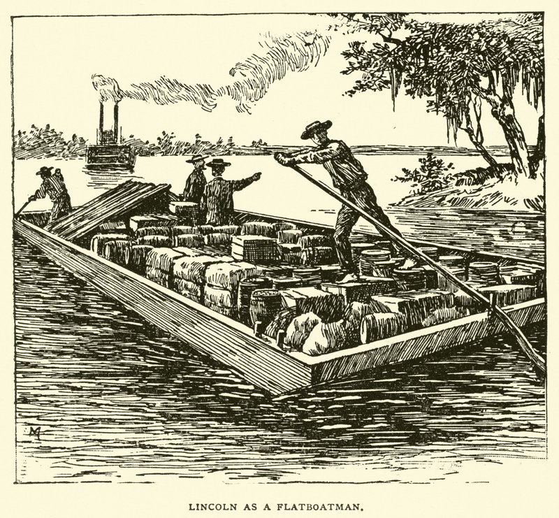Lincoln as a Flatboatman by American School
