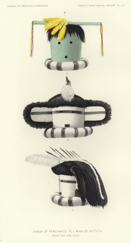 Mask of Yamuhakto and Mask of Hututu by American School