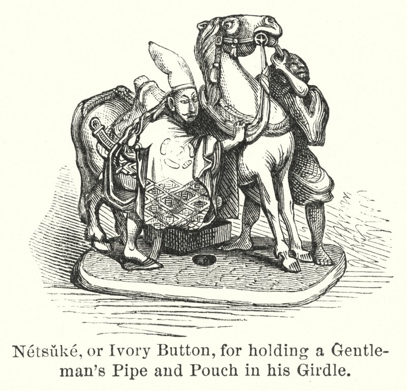 Netsuke, or Ivory Button, for holding a Gentleman