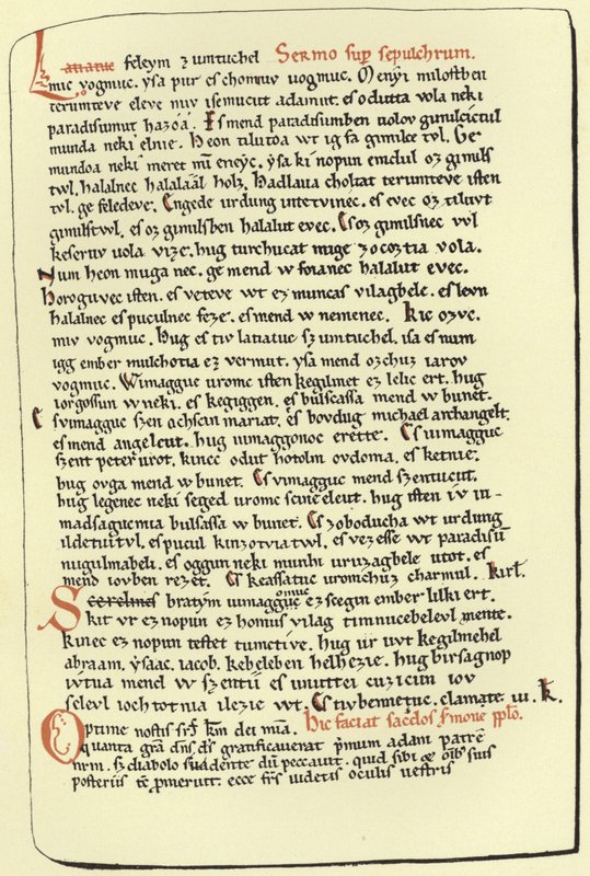 Page from a Hungarian discourse on the grave by American School