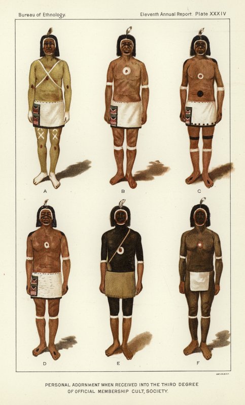 Personal Adornment When Received into the Third Degree of Official Membership Cult, Society by American School