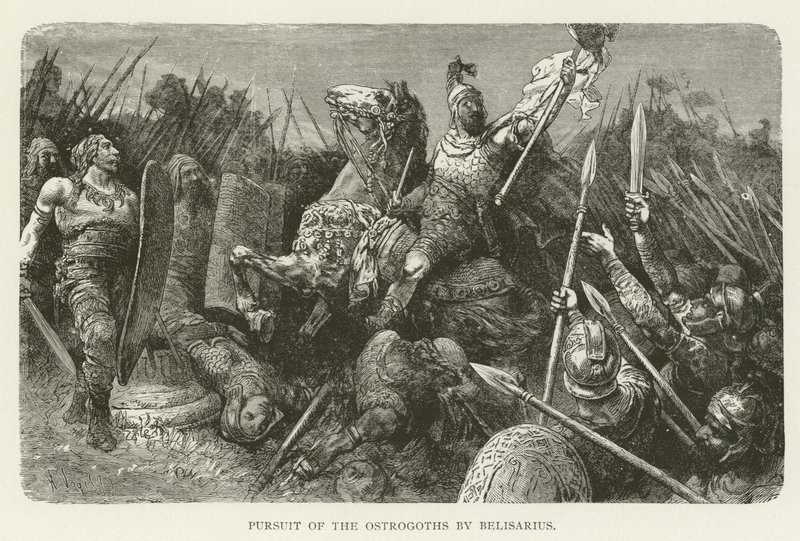 Pursuit of the Ostrogoths by Belisarius by American School