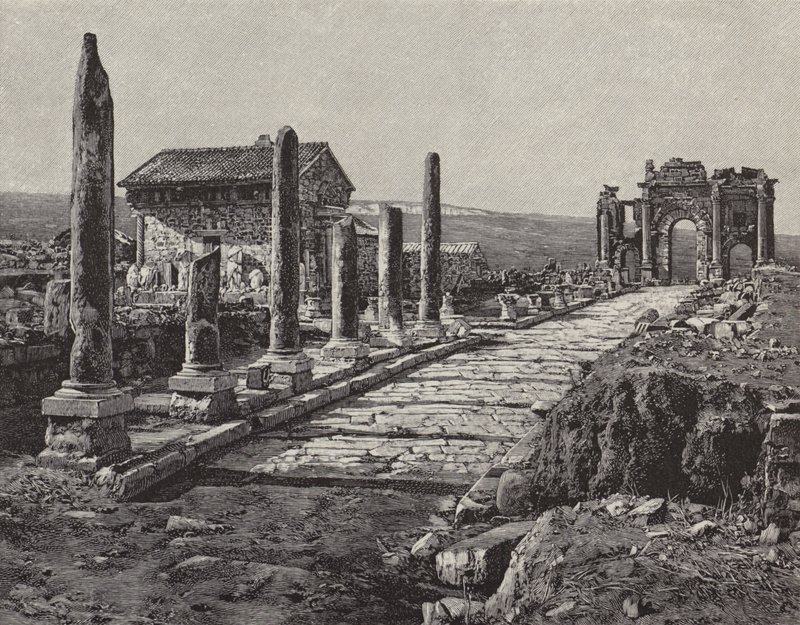 Ruins of the Roman-Berber city of Timgad, Algeria by American School
