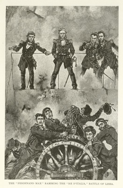 The Ferdinand Max ramming the Re d
