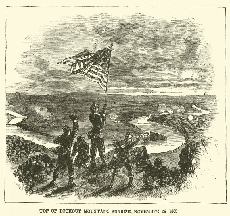 Top of Lookout Mountain, Sunrise, November 25, 1863 by American School