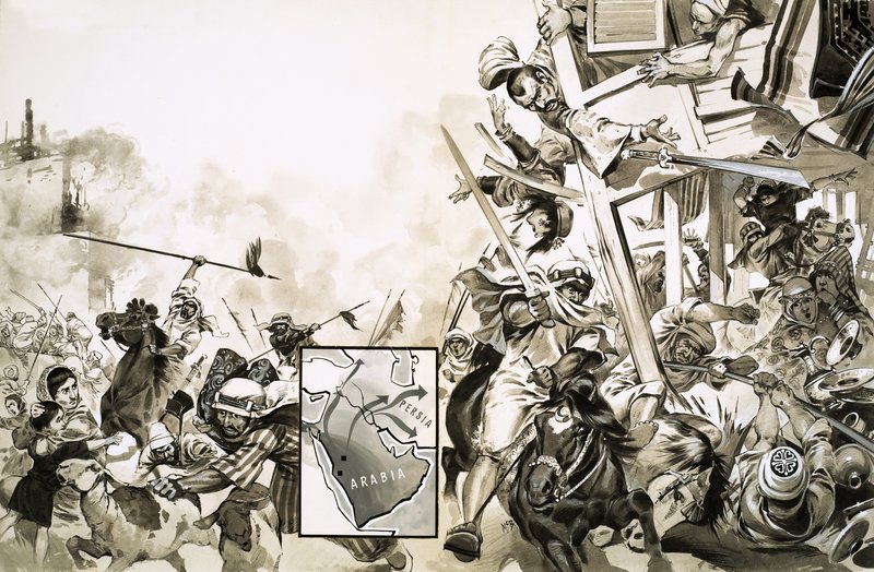 The Battle Between Saracens and Moors in 635 by Angus McBride
