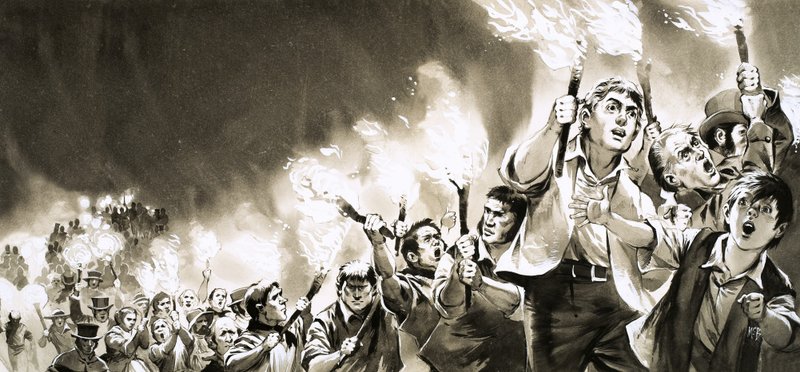 Torchlight Procession in Aid of the Anti-Corn Law League by Angus McBride