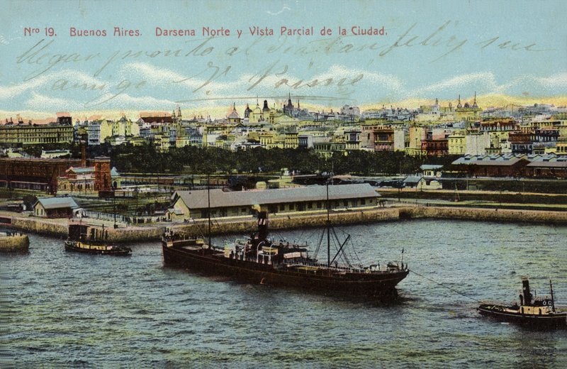 North Dock and Partial View of the City, Buenos Aires, Argentina by Argentinian Photographer