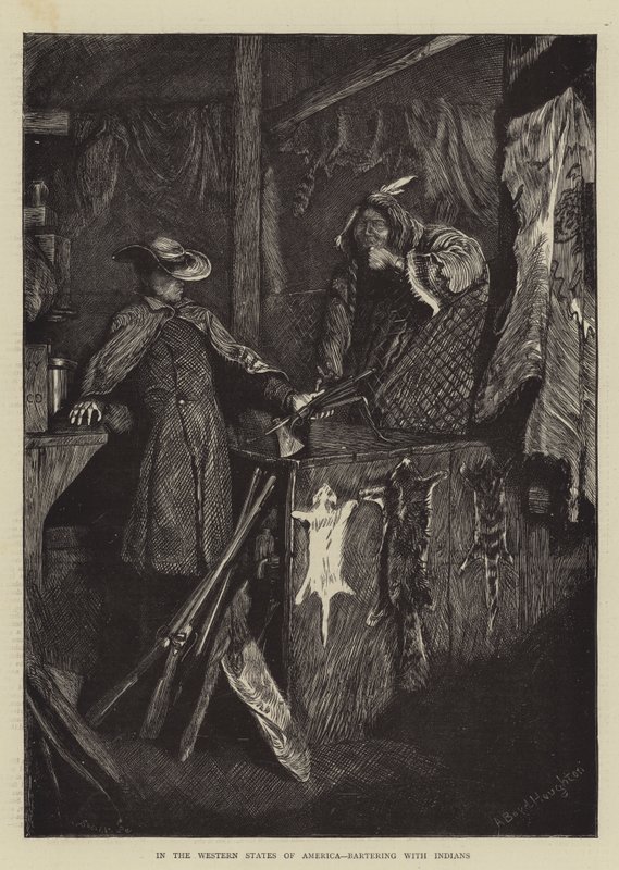 In the Western States of America, bartering with Indians by Arthur Boyd Houghton