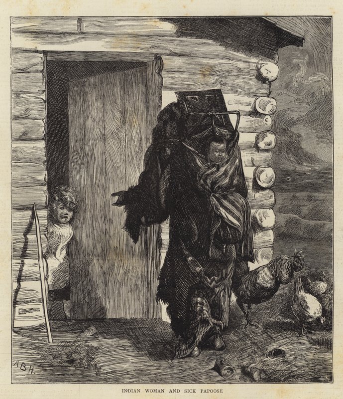 Indian Woman and Sick Papoose by Arthur Boyd Houghton