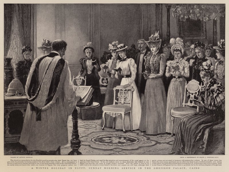 A Winter Holiday in Egypt, Sunday Morning Service in the Ghezireh Palace, Cairo by Arthur Hopkins