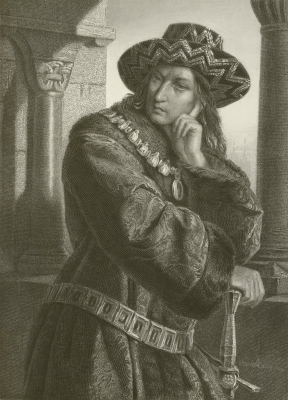 Karl VII (engraving) by August Friedrich Pecht