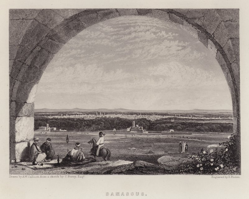 Damascus (colour litho) by Augustus Wall (after) Callcott