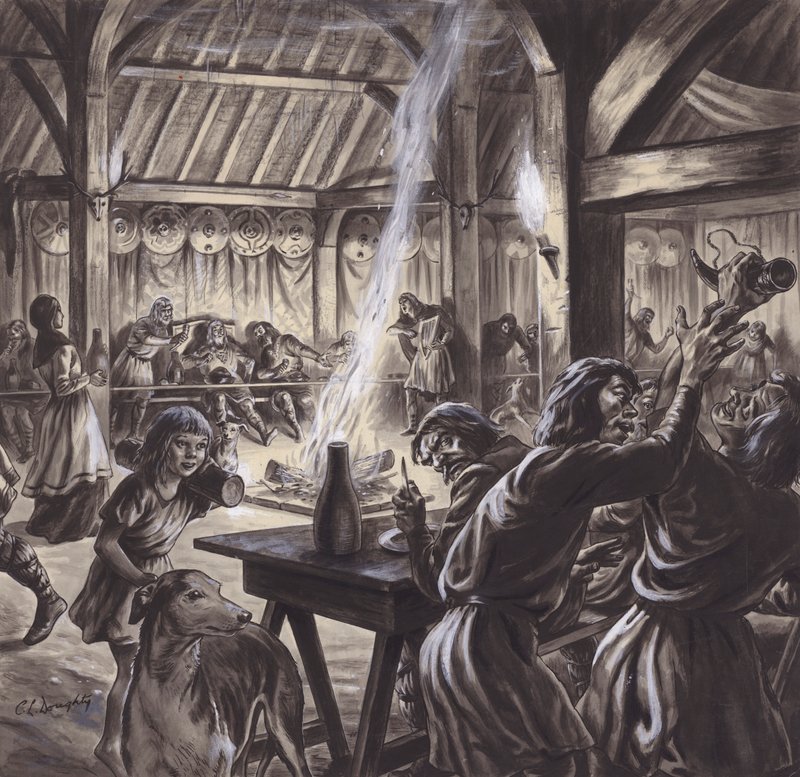 A feast in an Anglo-Saxon thegn