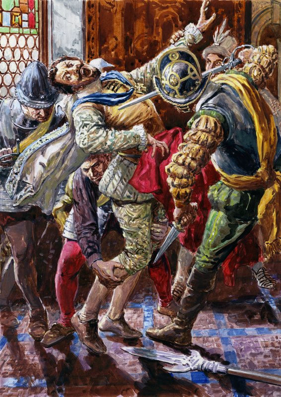 Assassination of Henry I, Duke of Guise, by the bodyguard of King Henry III by C.L. Doughty