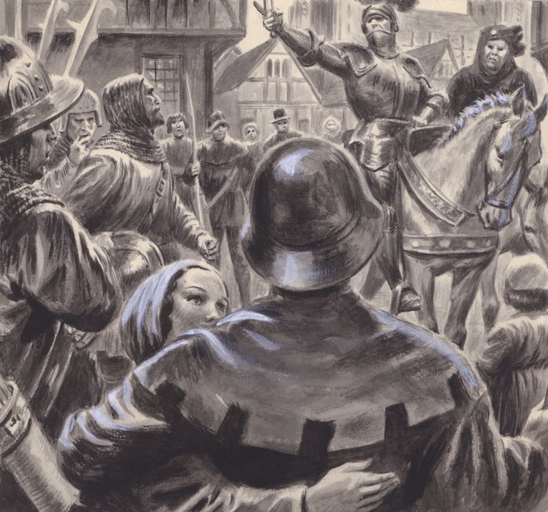 Quarrelling nobles recruited armies from the unemployed ex-servicemen who flooded into England after the Hundred Years
