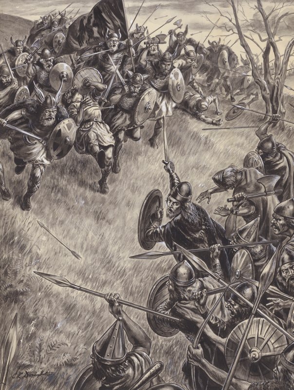 Unidentified battle scene by C.L. Doughty