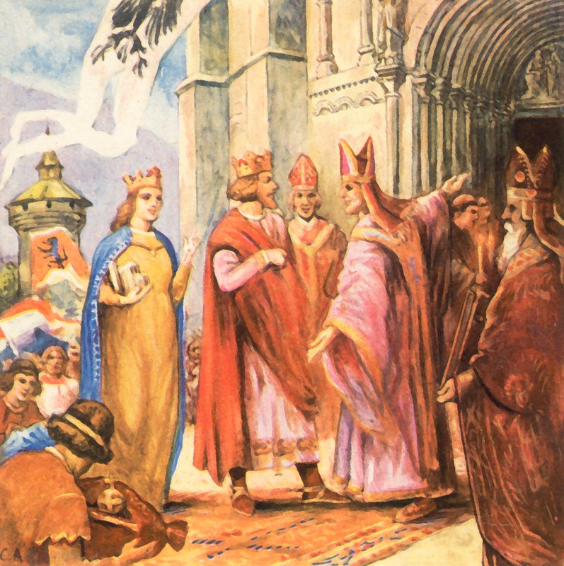 King Henry II Consecrates Bamberg Cathedral by Carl Arriens