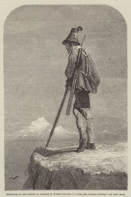 Exhibition of the Society of Painters in Water Colours, A Tyrolese Chamois Hunter by Carl Haag