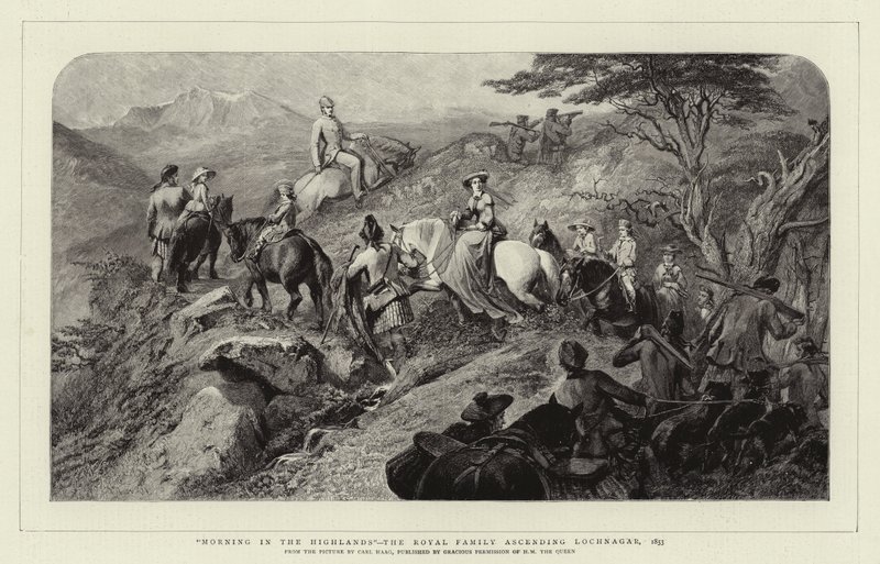 Morning in the Highlands, the Royal Family ascending Lochnagar, 1853 by Carl Haag