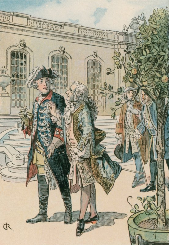 Frederick the Great in Conversation with the French Philosopher, Voltaire by Carl Rohling