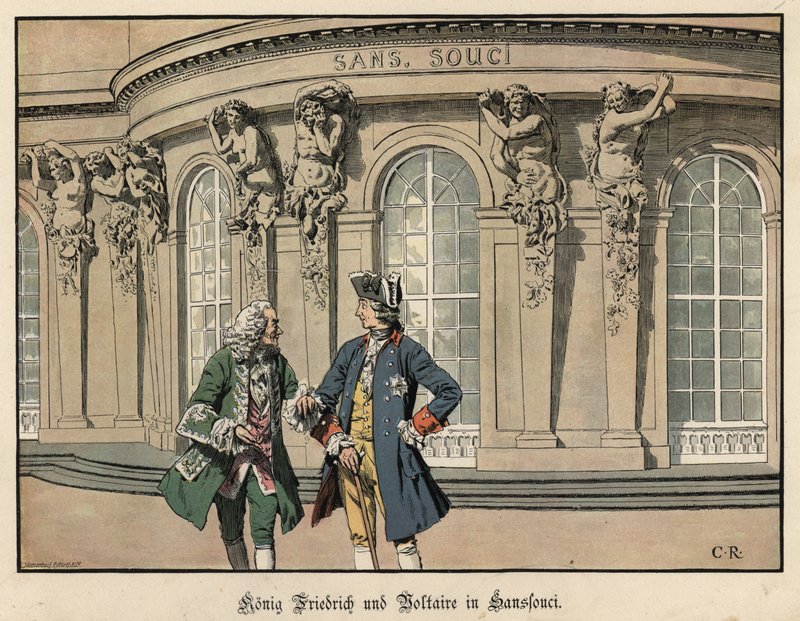 Frederick the Great and Voltaire at Sanssouci by Carl Röchling