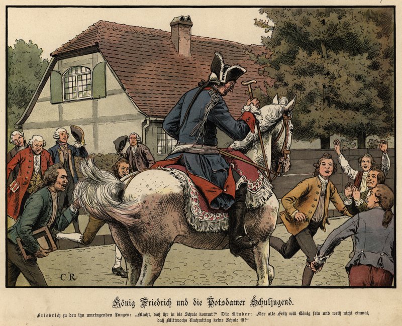 King Frederick the Great and the schoolchildren of Potsdam by Carl Röchling