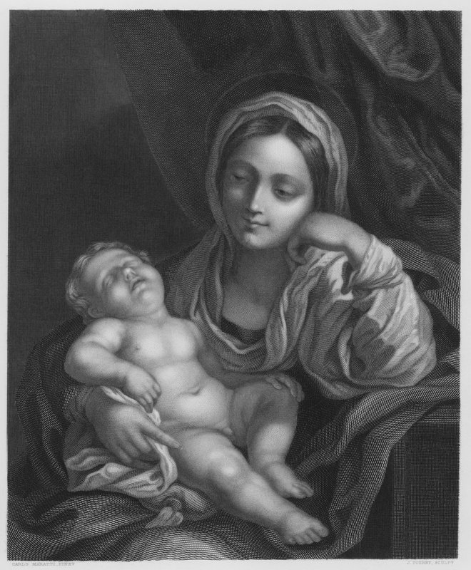 The Virgin and Child (from the picture in the Royal Collection) by Carlo (after) Maratta or Maratti