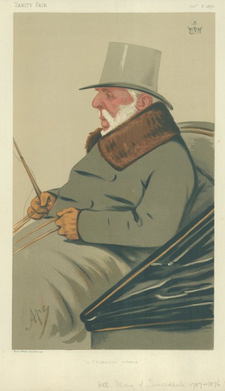 The Marquis of Tweddale, A Peninsular Veteran, 8 January 1876, Vanity Fair cartoon by Carlo Pellegrini